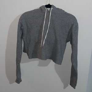 Grey Cropped Hoodie